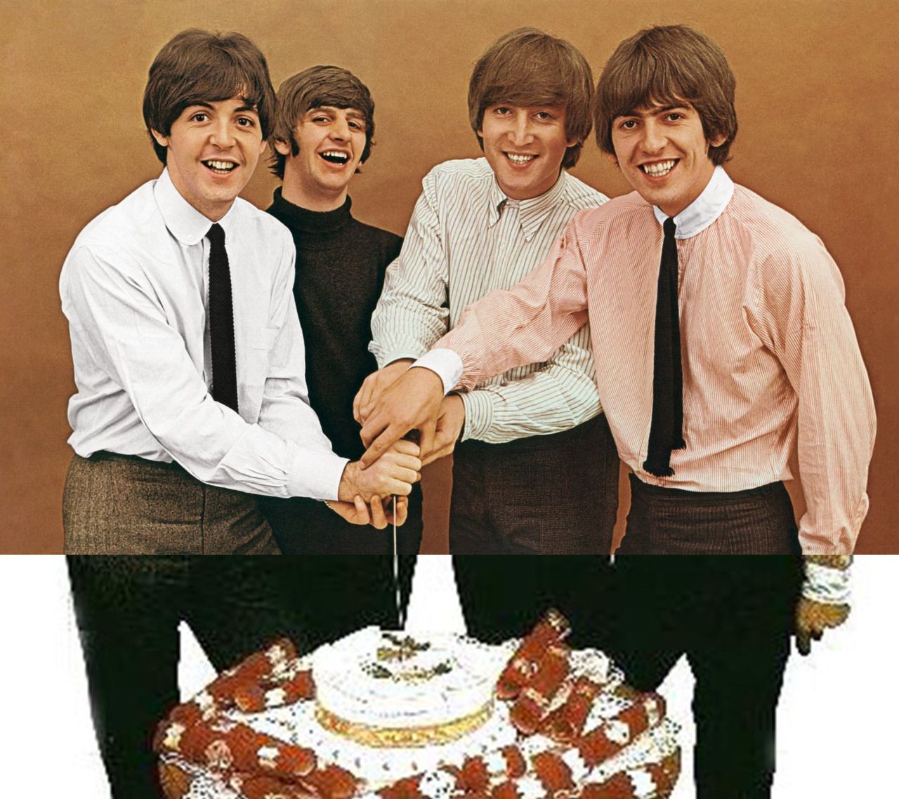 Beatles soiled with Cake